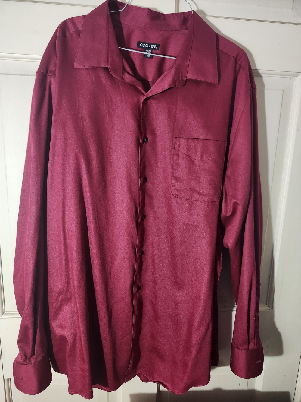 George Men's Long Sleeve Button-Up Shirt - Cinnabar Red